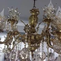 دو عدد لوستر برنج بهمراه دیوارکوب