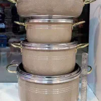 سرویس قابلمه 7 پارچه تفلون کف زنبوری نسکافه ای