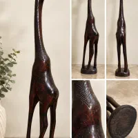 مجسمه زرافه چوبی دکوری