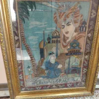 تابلو فرش دستباف تبریز با قاب  با عرض ۵۲ و طول ۶۷
