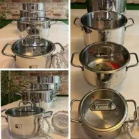سرویس ۸پارچه وقابلمه تابه تکی استیل کفچدن سنگینKST