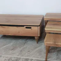 میز جلو مبلی با سه عدد عسلی در حد نو
