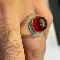 انگشتر ((حاج حسین جدی )) عقیق سرخ یمنی کهنه