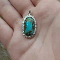 گردن آویز فیروزه و نقره