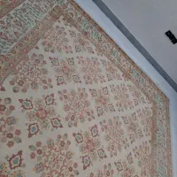 فرش 12 متری یک جفت گل برجسته و نخ ابریشم