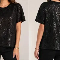 بلوز مجلسی مشکی برند DKNY سایز XL نو