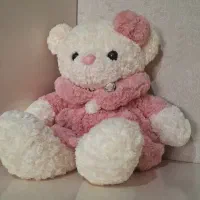 عروسک خرس گل رزی