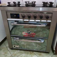 گاز صفحه شیشه ای بدنه استیل