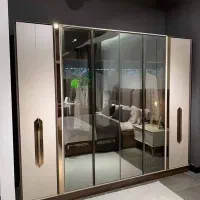 پروفیل شیشه فرملس کابینت اتاق خواب یراق لولا MDF