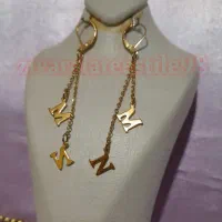 گوشواره آویز دورشته دوپلاک سفارشی دستساز