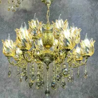 لوستر برنجی ۷+۳ شعله ۳+۲ شاخه