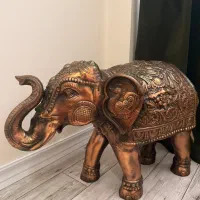 مجسمه  فیل آنتیک برجسته  قلم زنی وارداتی