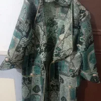 مانتو ژاکارد سبز خوش رنگ