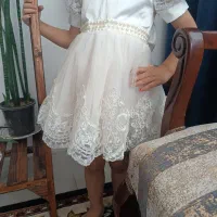 لباس عروس بچه گانه شیری