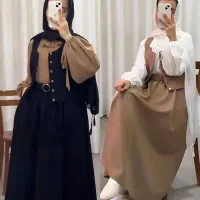 جلیغه دامن مشکی باشومیزسفید