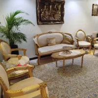 سرویس مبلمان استیل چوب گردو با میز ناهار خوری