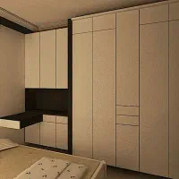 ست کمد دیواری  دکوارتیو با بدنه رنگی