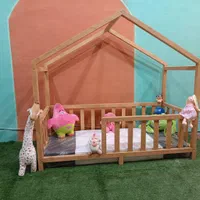 سرویس خواب نوزاد و نوجوان تخت کلبه درب چپ