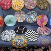 صدتا زیر بشقابی مخمل نو یکجا دونه ای ۱۵