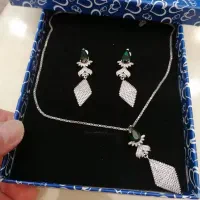 ست نقره925روکش طلای سفید حراج