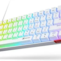 Keyboard bastion blue switch کیبورد گیمینگ سفید