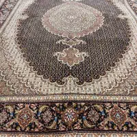 قالیچه ماهی  گل ابریشم گلیم دار حاشیه افسری