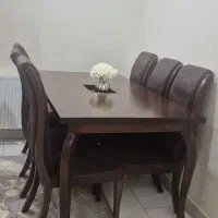 میز ناهار خوری شش نفره قهوه ای