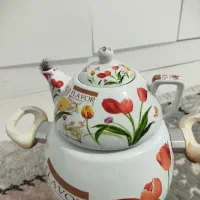 قوری و کتری شیر دار  لعابی