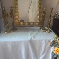 آینه و شمعدان برنزه