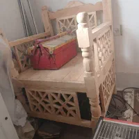 صندلی چوبی سنتی شبکه ای بدون رنگ