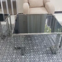 میز وسط وعسلی دوعدد استیل