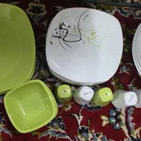 ظروف سرامیک رنگی  تمیز در حدنو