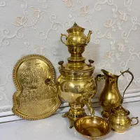 سماور ذغالی و سرویس