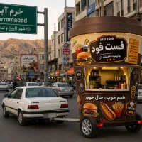 فست فود سیار طرح لیوان فود تراک