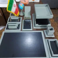 ست لوازم اداری رومیزی ۱۰ عددی رنگ طوسی