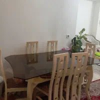 میز ناهارخوری ۶ نفره شیشه ۸ میل