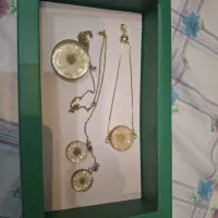 سرویس رزینی مدل بابونه ،گلوبند مروارید اصل مکه