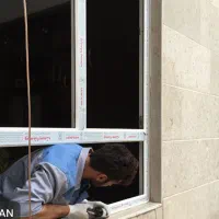 درب پنجره دوجداره upvc و توری پلیسه نقد و چک