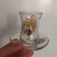 استکان کمر باریک با نعلبکی سنتی