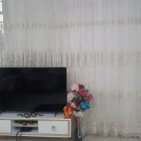 پرده تور گل برجسته