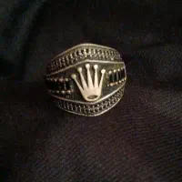 انگشتر نقره با نگینهای کامپیوتری مشکی ثابت