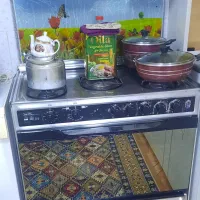 گاز ۵شعله فر دار سینجر با دو جوجه گردان