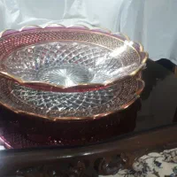 ظرف زیر ورو دیس وقدح قرمز خشتی امریکایی اصل