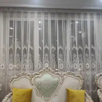 پرده حریر خامه دوزی پذیرایی