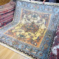 فرش مربع تمام رنگ گیاهی مدرن اردبیل