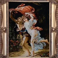 تابلوفرش دستباف ادم و حوا (اذرخش) چله ابریشم golha
