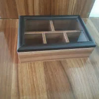 ظرف شکلات چوبی و شیشه ای