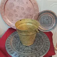تابلو مسی قلمزنی با سطل قلمزنی برنجی