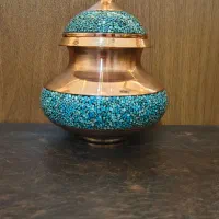 قندان مس و فیروزه کوب