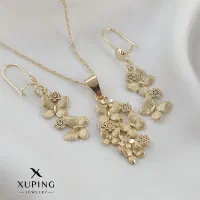 سرویس گوشواره و گردنبند مارک ژوپینگ با طلا ۱۸عیار